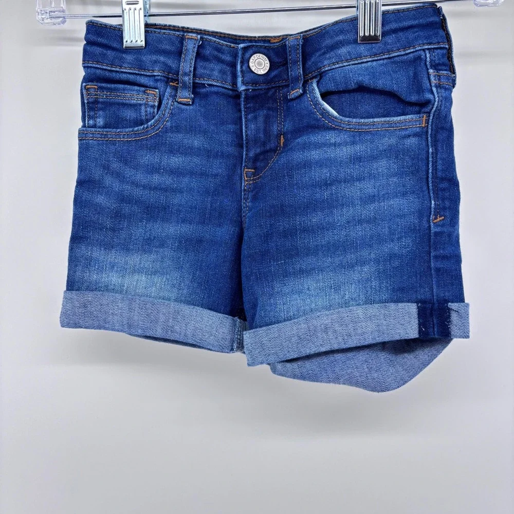 Gap Kids Girls Denim Shorts Blue Wash Cuffed Hem‎ Casual Everyday